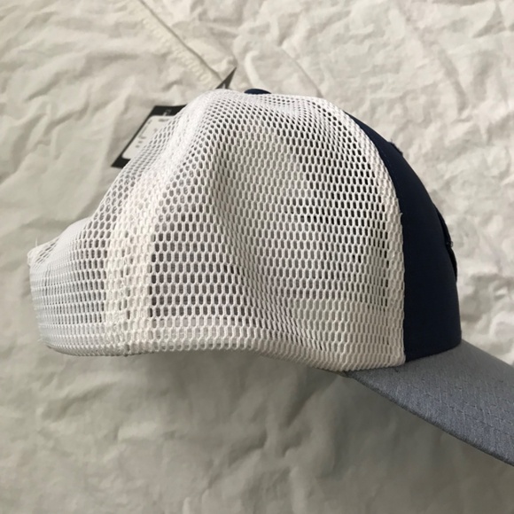 NWT Adidas Baseball Cap Mesh Back Hat Dark Navy Blue Grey White Athletic Unisex - Picture 6 of 15